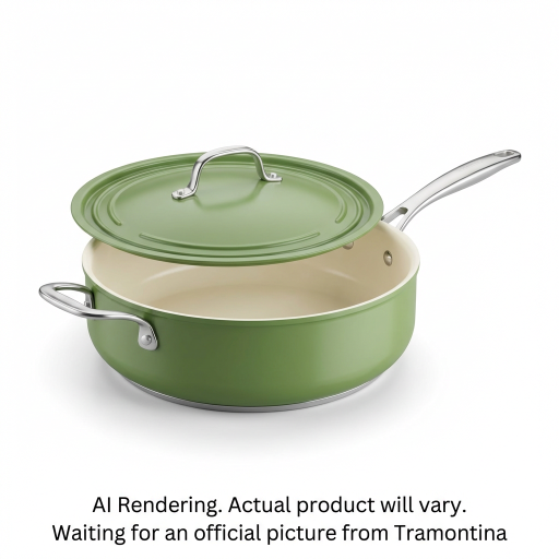 Tramontina Fiora 4.25 Quart Multipurpose Ceramic Nonstick Pan, Green