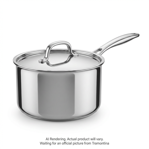 Tramontina Signature Tri-Ply Clad Stainless Steel Covered Sauce Pan, 2 qt.