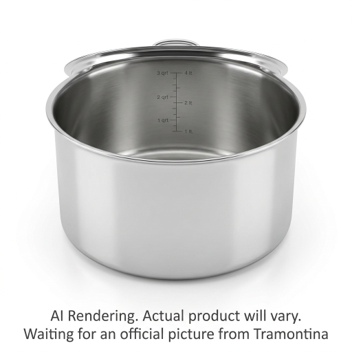 Tramontina Utsava Tri-Ply Clad Stainless Steel Covered Tope Patila, 9.5 qt.