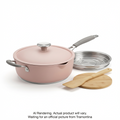 Tramontina All in One Plus Pan, 5 Quart Ceramic Non Stick, Blush