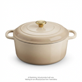 Tramontina Bestow 5.5 Quart Enameled Cast Iron Covered Round Dutch, Latte