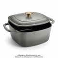 Tramontina Prisma 7 Quart Enameled Cast Iron Covered Square Dutch Oven, Satin Gray