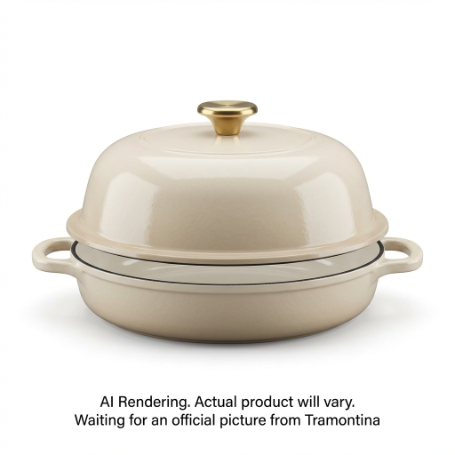 Tramontina 9.5" Enamel Cast Iron Bread Oven, Latte - Retail Box
