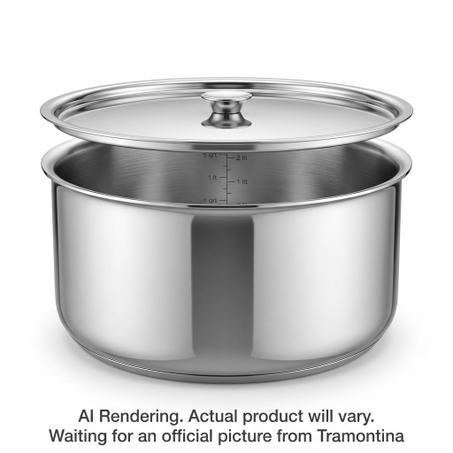 Tramontina Utsava Tri-Ply Clad Stainless Steel Covered Tope Patila, 5.75 qt.