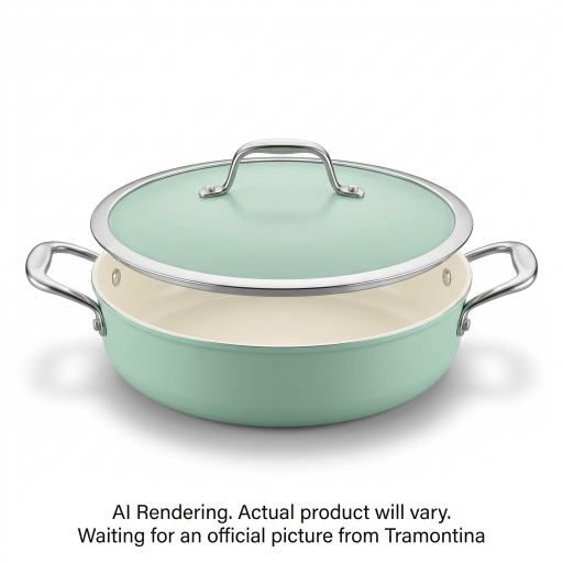 Tramontina 4.25Qt Mul Pur Pan-Sil-Cer-Mint-Slvr Hnd