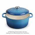 Tramontina Bestow 5.5 Quart Enameled Cast Iron Covered Round Dutch, Medium Blue
