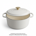 Tramontina Bestow 5.5 Quart Enameled Cast Iron Covered Round Dutch, Matte White
