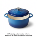 Tramontina 6.5 Qt Covered Round Dutch Oven - Cast Iron - S1000 - Pe - BLue - Ss Knob - Gourmet