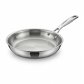 High-resolution hero shot of the Tramontina 10-inch stainless steel fry pan on a pure white background.