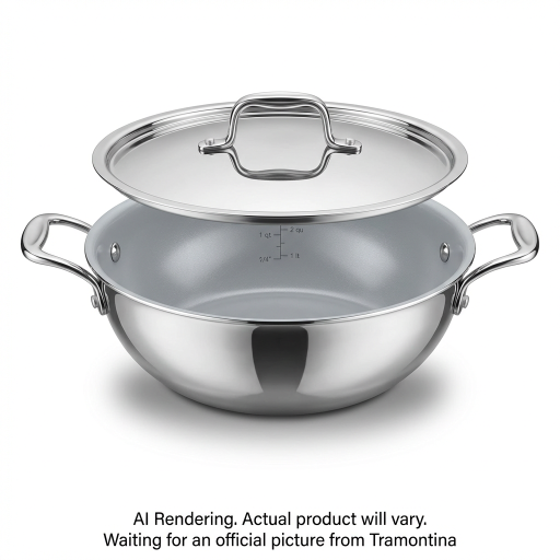 Tramontina 1.75Qt Cov Kadai-Ss Tpc-Cer-Nat-Ark