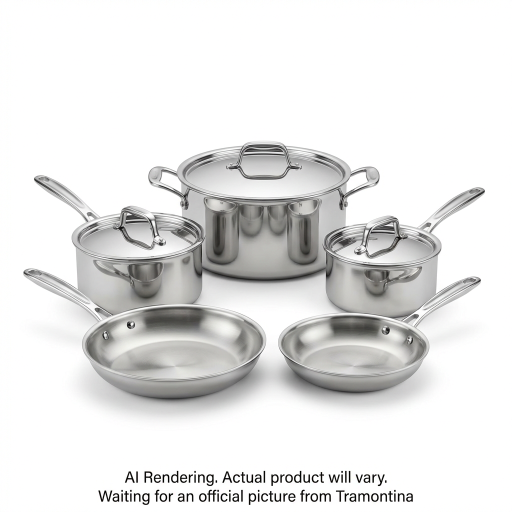 Tramontina Signature Tri-Ply Clad Stainless Steel Cookware Set, 8 Pc