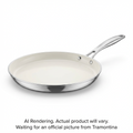 Tramontina Utsava Tri-Ply Clad Stainless Steel Ceramic Nonstick Dosa Tawa, 11 in.