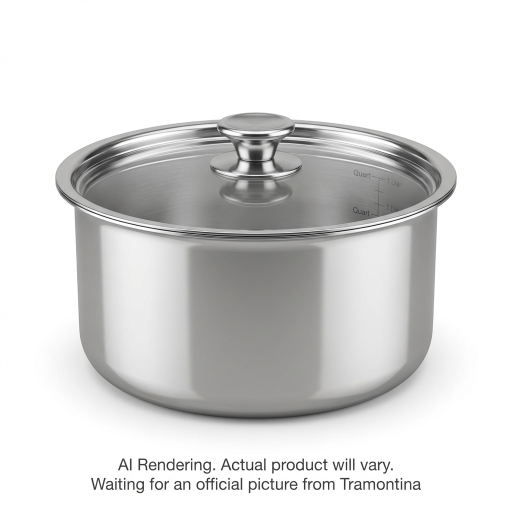 Tramontina Utsava Tri-Ply Clad Stainless Steel Covered Tope Patila, 2.4 qt.