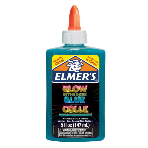 Elmer?s Glow-in-the-Dark Liquid Glue, Washable, Blue, Great for Making Slime, 147 mL