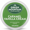 A crisp, front-facing product shot of the Green Mountain Caramel Vanilla Cream K-Cup on white.