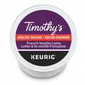 High-resolution centered product shot of Keurig Timothy's French Vanilla Latte K-Cup with sharp detail.
