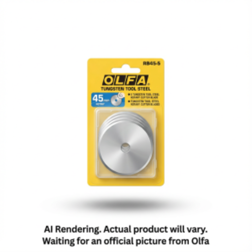 OLFA 45mm RB45-5 Tungsten Steel Rotary Blade, 5pk