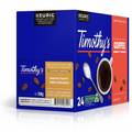 A pure high-resolution ecommerce hero shot of the Timothy's Maple Taffy K-Cup box.