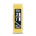 Hero shot of Olfa SKB-7/10B 10-pack safety blades in yellow case on white background with clean shadow.