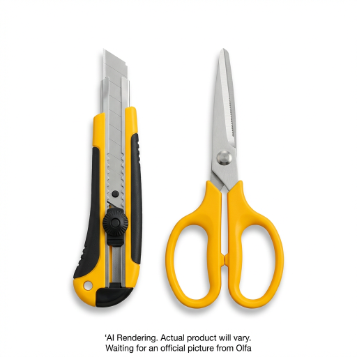 OLFA L-2/SCS-2 Heavy Duty 18mm L-2 Knife + 7? Scissors  NEW - 1 Unit