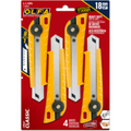 OLFA 18mm L-1/CP4 Ratchet Lock Utility Knife, 4pk