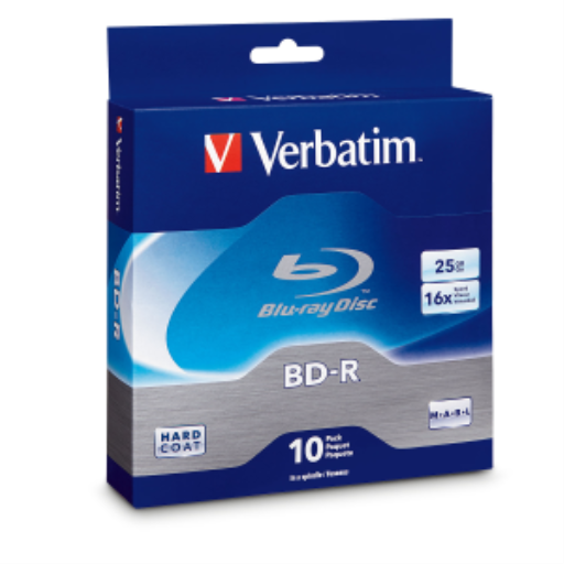 Verbatim BDR 25G 16X VRB WHT HC HUB 10PK SPBX-PEG