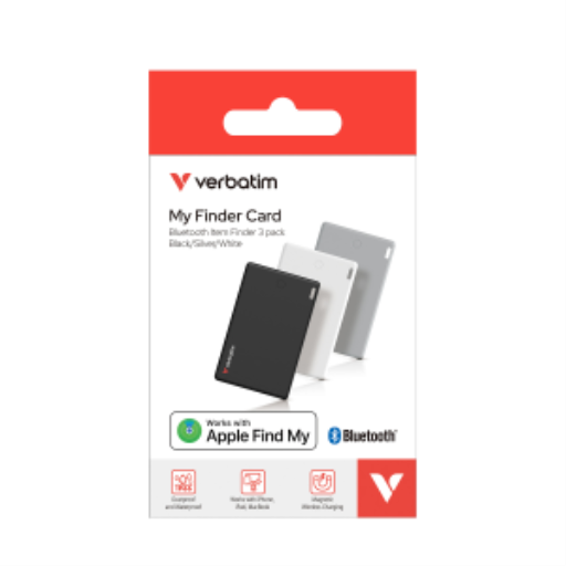 Verbatim My Finder Card Bluetooth Item Finder 3pk - Blk, Slv, Wht