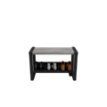 (CUSMA form attached)  Sturdy practical entryway bench / 34" wide / GREY WOLF wood stain / Black shelf & frame / Store 3 pairs / Rakabot Moderno