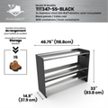 (CUSMA form attached) Commercial rustproof shoe and boot rack / 3 Tier / Shelf 46.25" stainless / Mate black  / Store 15 pairs / Rakabot Titan