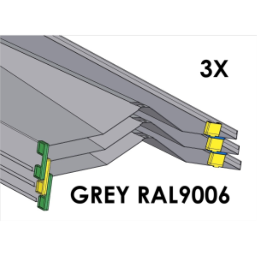 (CUSMA form attached) Rakabot Titan 3x shelves of 47 inches wide coated GREY RAL9006