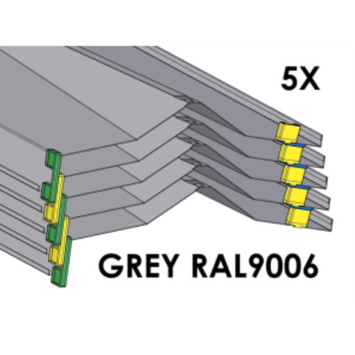 (CUSMA form attached) Rakabot Titan 5x shelves of 47 inches wide coated GREY RAL9006
