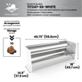 (CUSMA form attached)  Commercial rustproof shoe and boot rack / 2 Tier/ Shelf 46.25" stainless / White panels / Store 10 pairs / Rakabot Titan