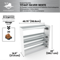 (CUSMA form attached) Commercial rustproof shoe and boot rack / 4 Tier / Shelf 46.25" GREY Coated / Pure white panels / Store 20 pairs / Rakabot Titan