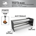 (CUSMA form attached) Commercial rustproof shoe and boot rack / 2 Tier / Shelf 46.25" stainless / Mate black  / Levelers / Store 10 pairs / Rakabot Titan
