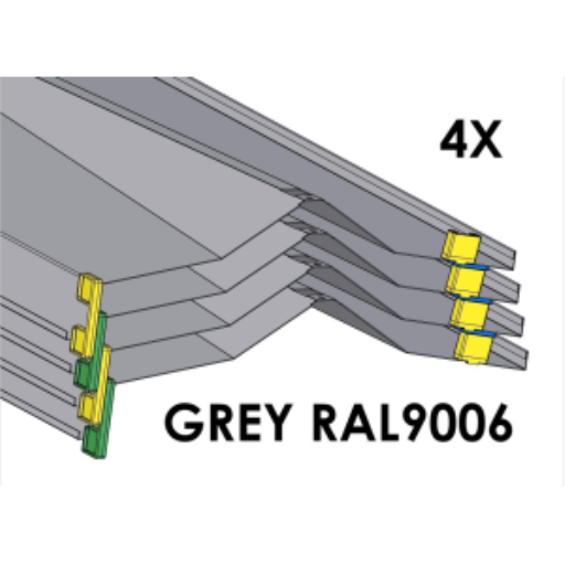 (CUSMA form attached) Rakabot Titan 4x shelves of 47 inches wide coated GREY RAL9006