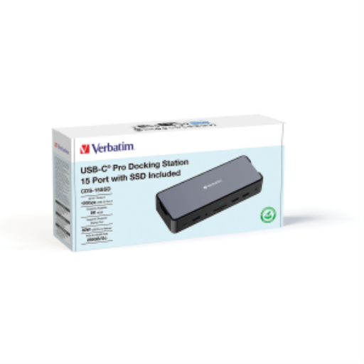 Verbatim CDS-03S USB-C Docking Station 15-in-1 with 256GB Vi3000 SSD