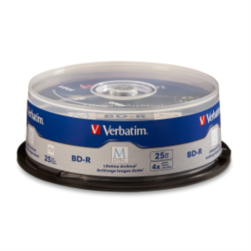 Verbatim MDISC BDR 25G 4X VRB WHT 25PK SP