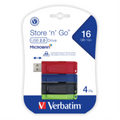 Verbatim 16GB SnG USB 4PK Blue/Red/Gr/Blk Ret