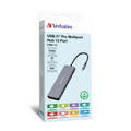 Verbatim CMH-13 USB-C Multiport Hub USB 3.1 GEN 2 PD x 2 / USB-A 3.0 x 3 / USB-A 3.1 / USB-A 2.0 x 2 / HDMI x 2 / DP / RJ45 / Audio