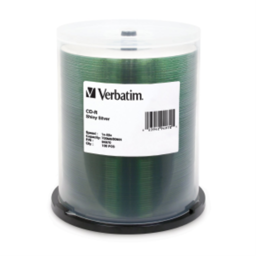 Verbatim CDR 80 52X SHINY SILV VBT 100PK SP PCYAN