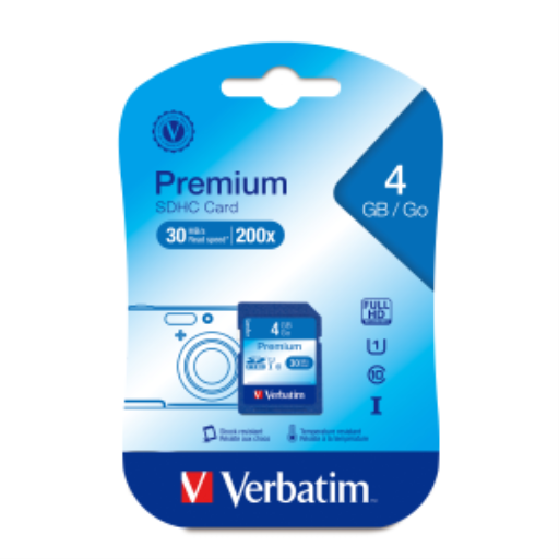 Verbatim 4GB Premium SDHC UHS-I Cls 10 Card