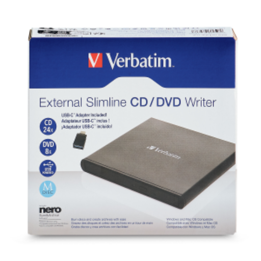 Verbatim External Slimline CD/DVD Writer