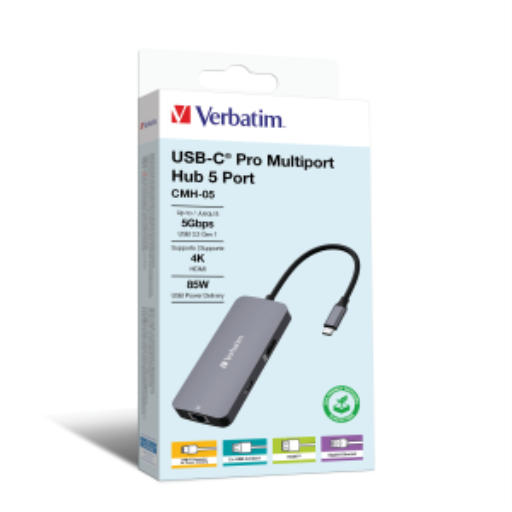 Verbatim CMH-05 USB-C Multiport Hub USB 3.2 GEN 1 PD / USB-A 3.0 x 2 / HDMI / RJ45