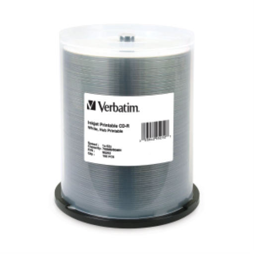 Verbatim CDR 80/700 52X VBTM WHT IJ HUB 100PK SP