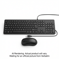 Slimline Corded USB Keyboard and Mouse - Black