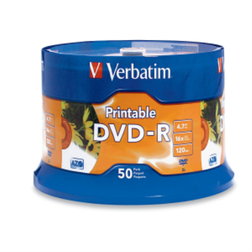 Verbatim DVD-R 4.7G 16X VRB AZO WHT IJ BH 50PK SP