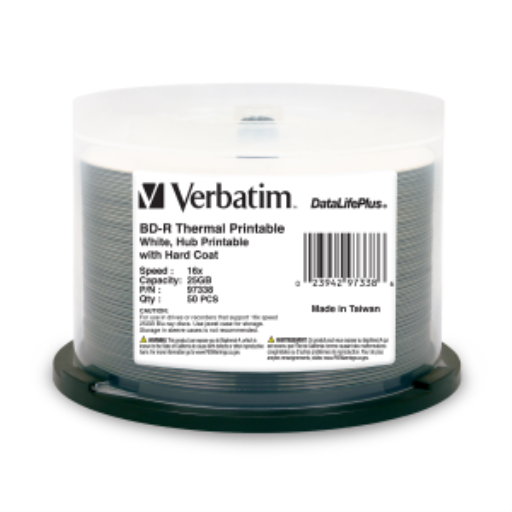 Verbatim BD-R 25GB 16X DL+ WHT HUB THERM 50PK SP