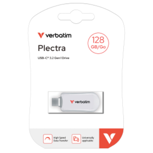 Verbatim Plectra USB-C Flash Drive White 128GB