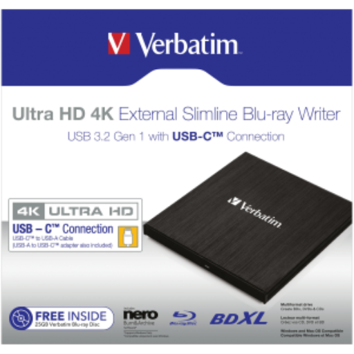 Verbatim Ultra HD 4K Blu-ray Writer USB-C