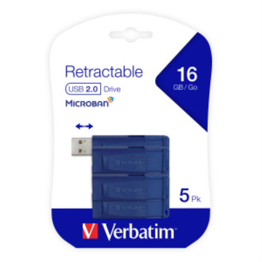 Verbatim 16GB USB Flash Drive 5pk Blue